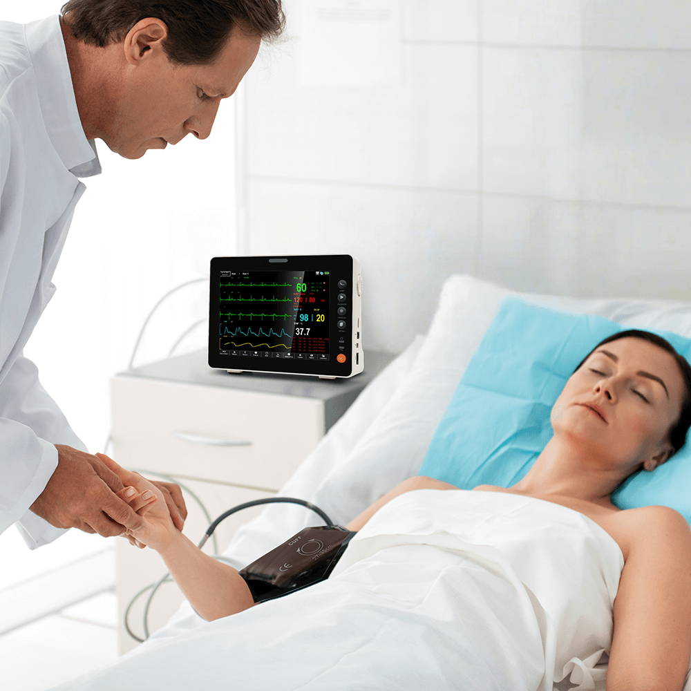 8-Inch Touchscreen+EtCO2 Portable Patient Monitor- Tracks